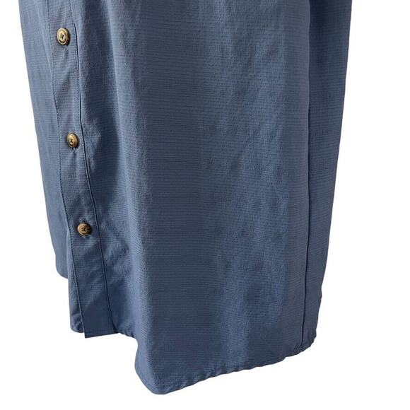 Zyia Active Womens Vented Button Down Short Sleeve Fishing Blue Shirt Top sz M - Picture 10 of 16